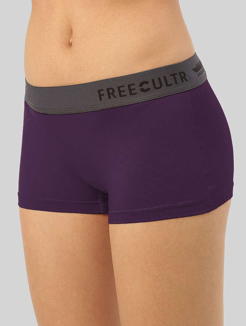 women's solid boy shorts panty combo - 21343327 -  Standard Image - 3