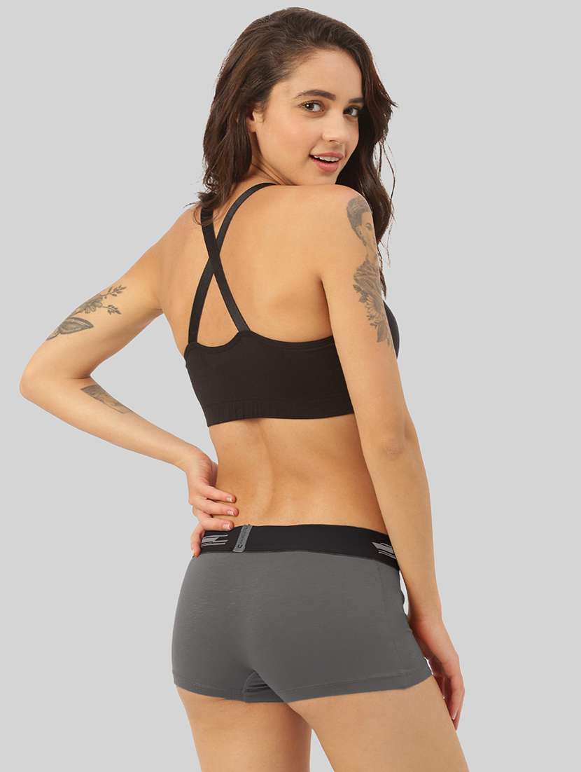 Grey Modal Boy Shorts Panty - 21343337 -  Standard Image - 3