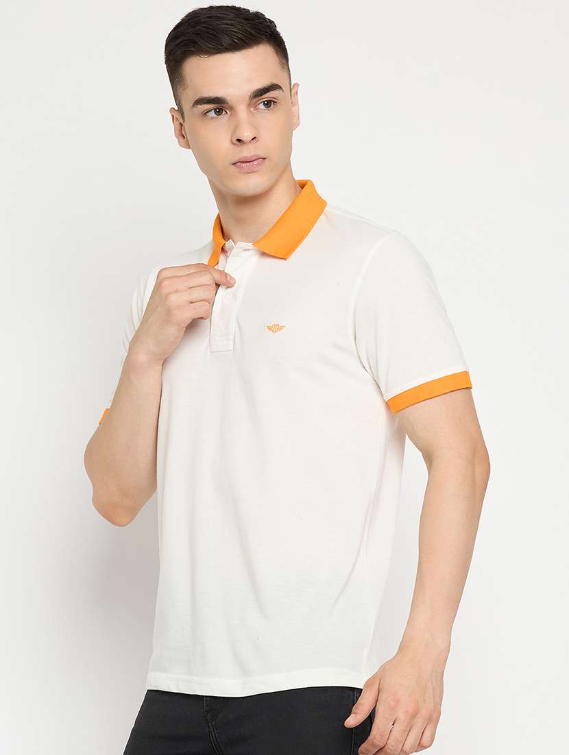men solid cotton polo t-shirt