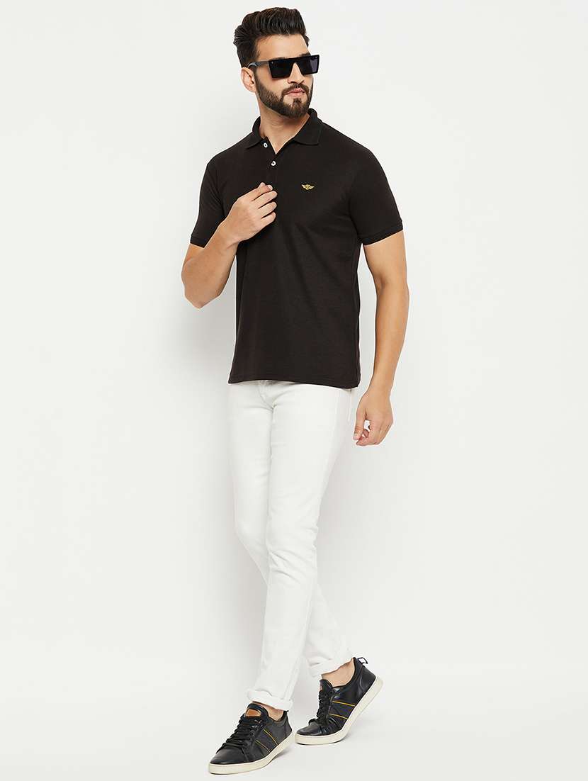men polo neck solid t-shirt - 21343893 -  Standard Image - 3