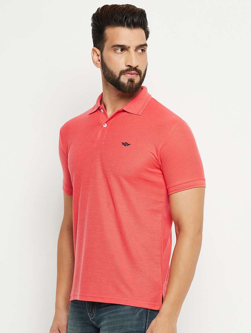 men polo neck solid t-shirt