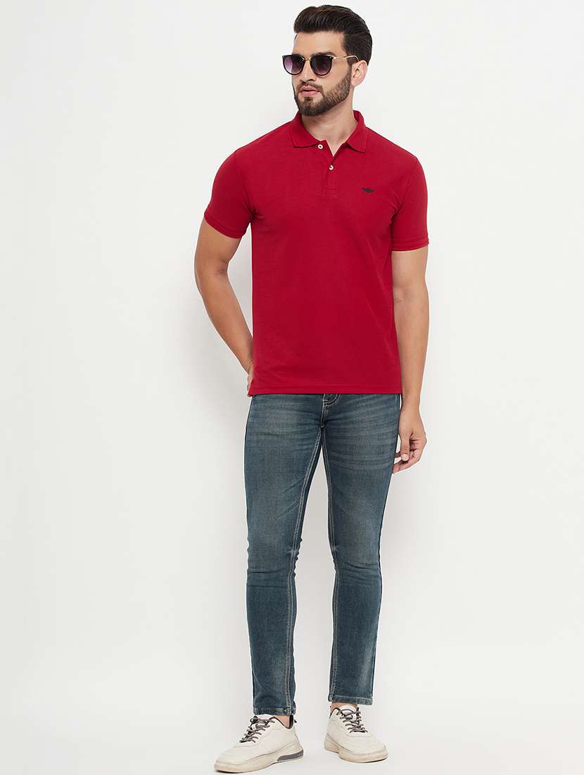 men polo neck solid t-shirt - 21343896 -  Standard Image - 3