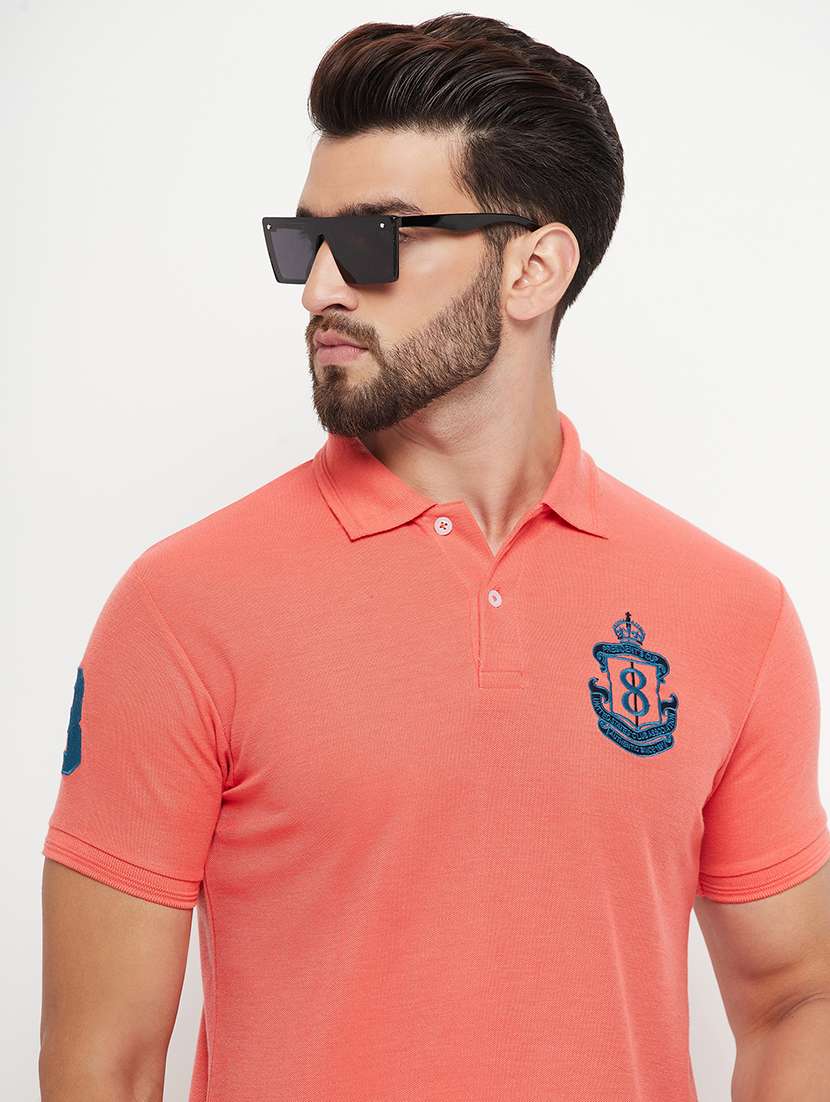 men polo neck placement print t-shirt - 21343907 -  Standard Image - 3