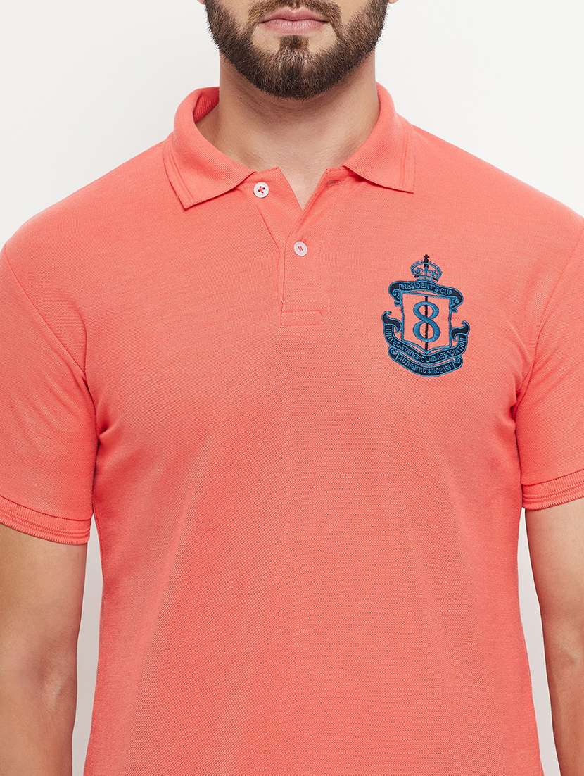 men polo neck placement print t-shirt - 21343907 -  Standard Image - 5