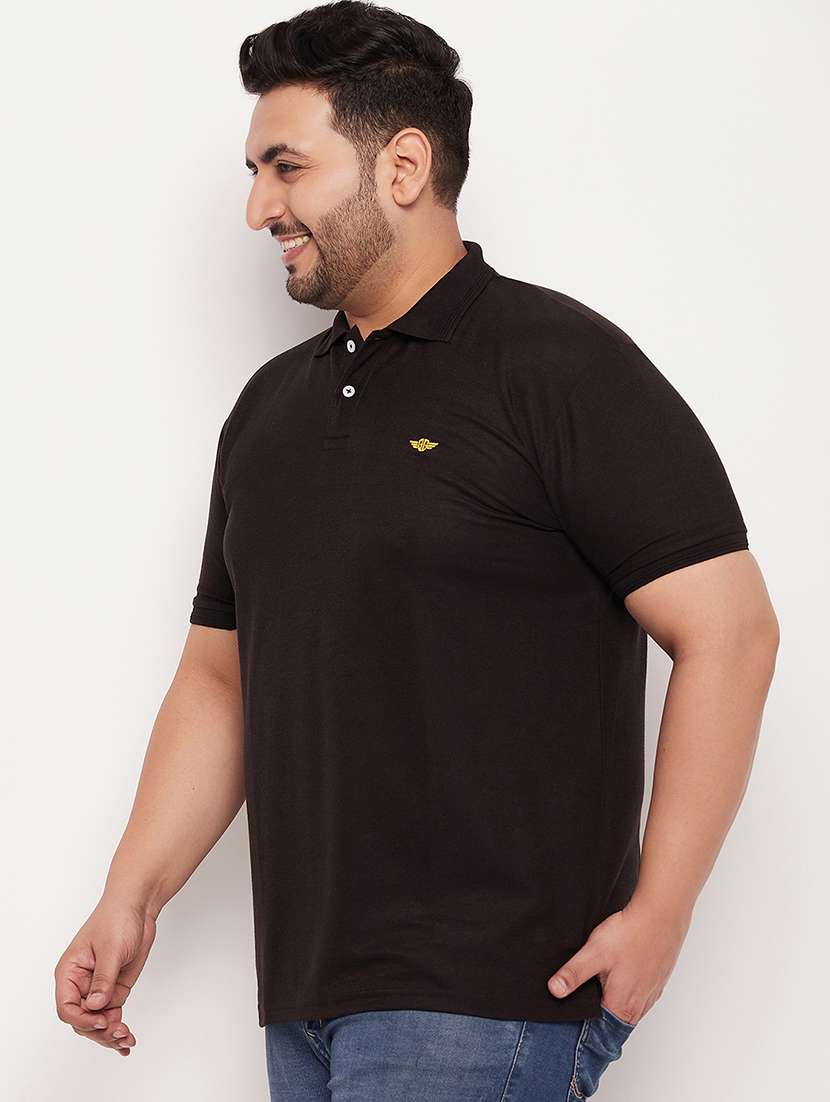 men polo neck solid t-shirt