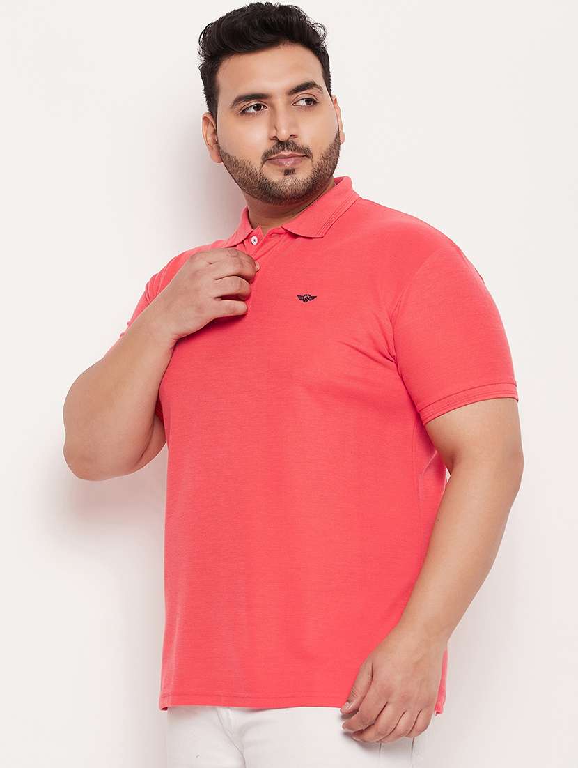 men polo neck solid t-shirt