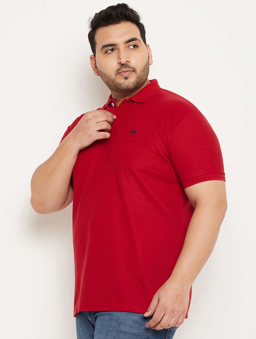 men solid cotton polo t-shirt