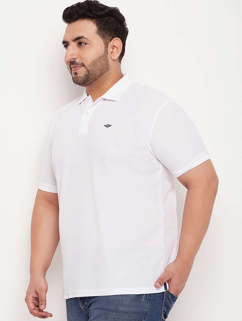 men solid cotton polo t-shirt