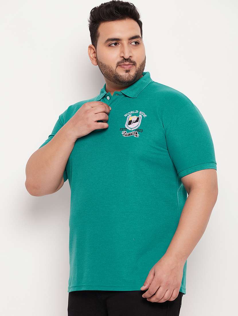 men polo neck placement print t-shirt