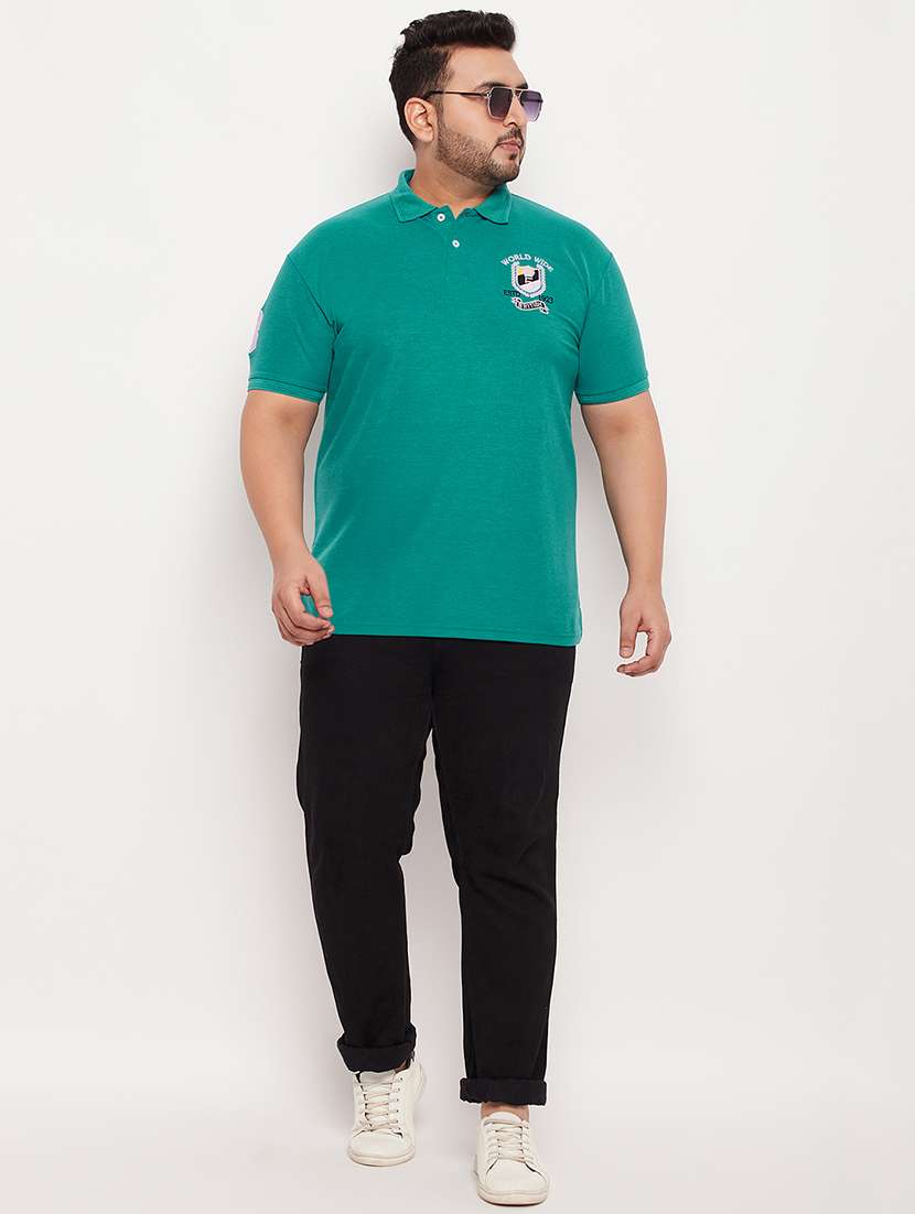 men polo neck placement print t-shirt - 21343929 -  Standard Image - 3