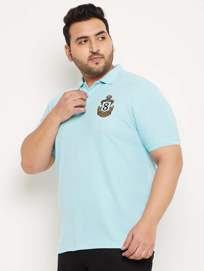 men polo neck placement print t-shirt