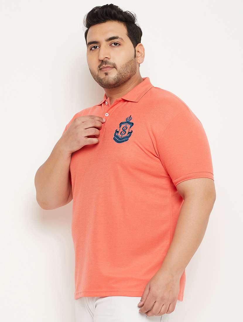 men placement print polo t-shirt
