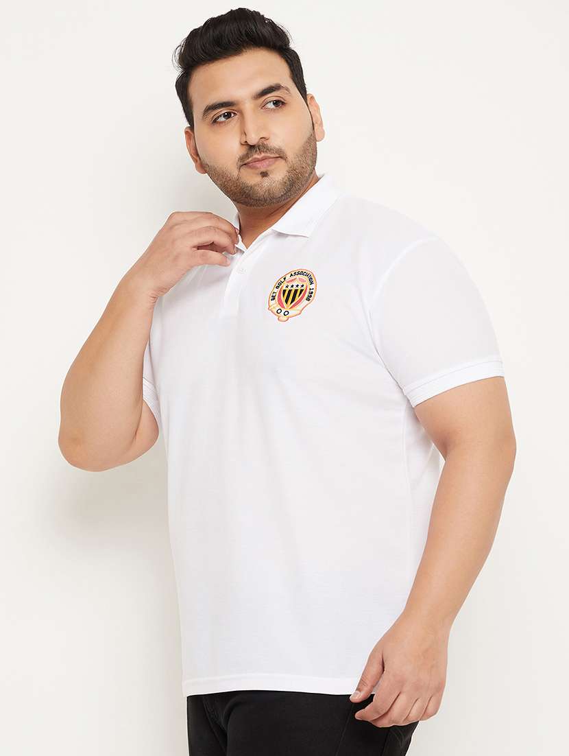 men polo neck placement print t-shirt