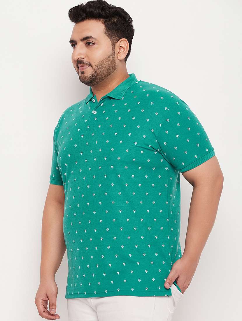 men all over print polo t-shirt