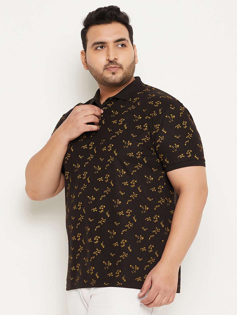 men plus size all over print polo t-shirt