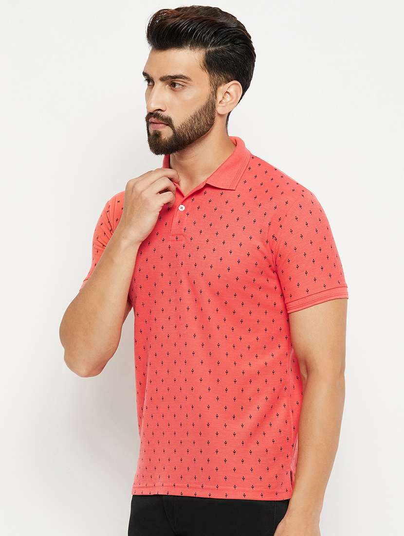 men polo neck printed t-shirt