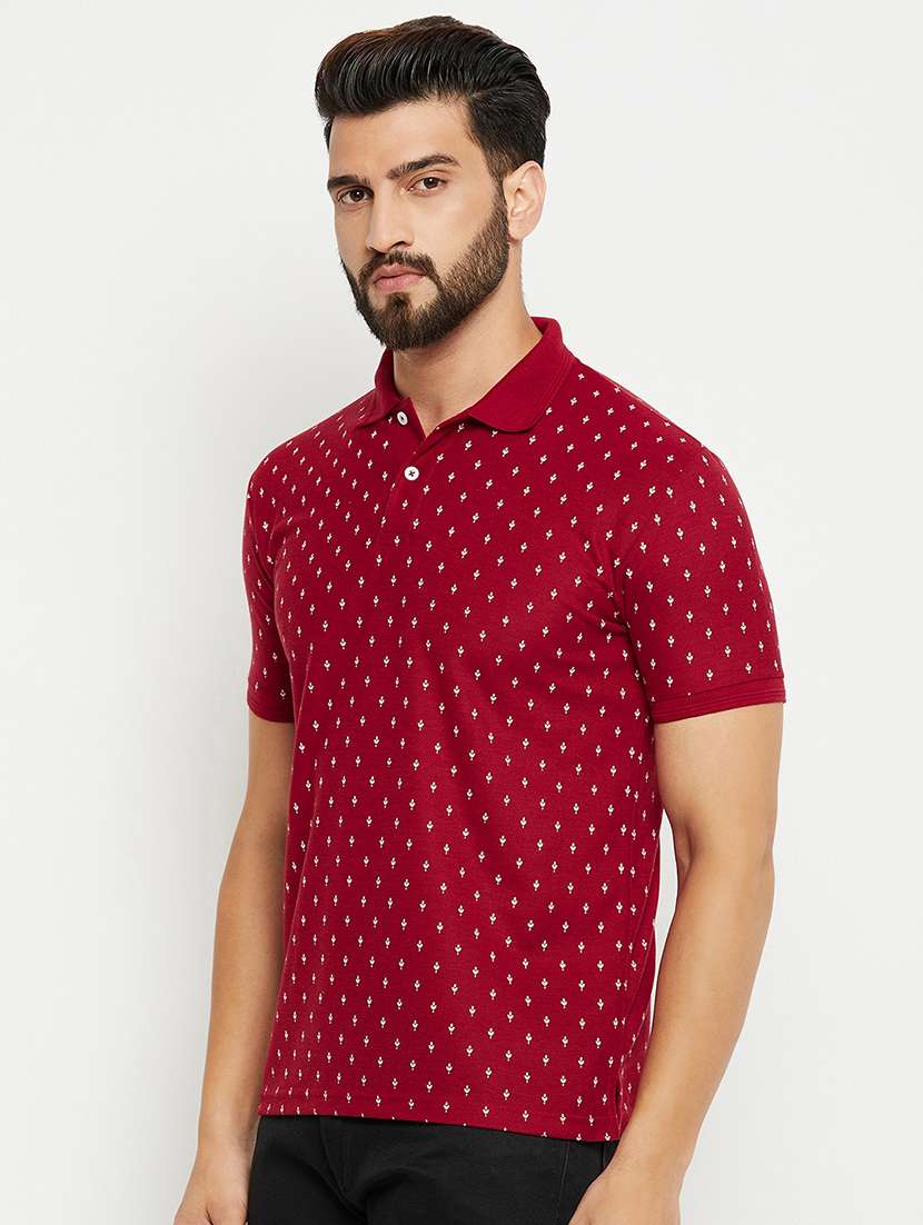 men polo neck printed t-shirt