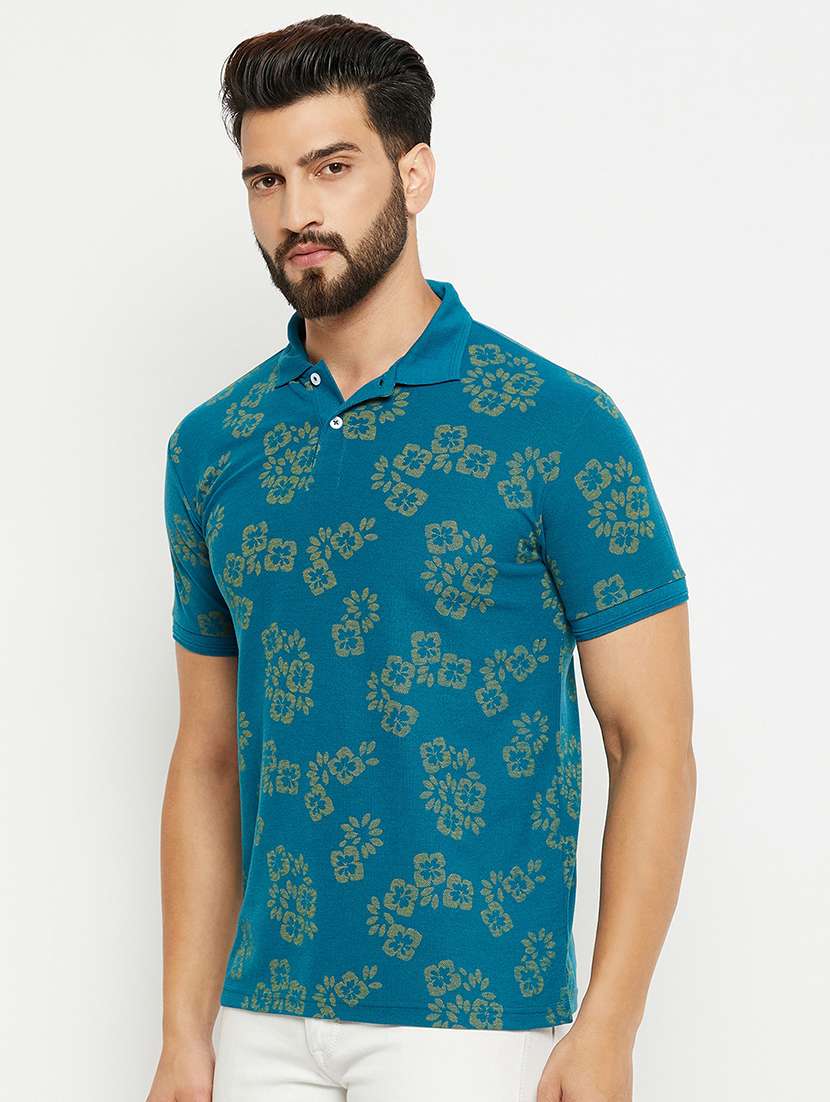 men polo neck printed t-shirt