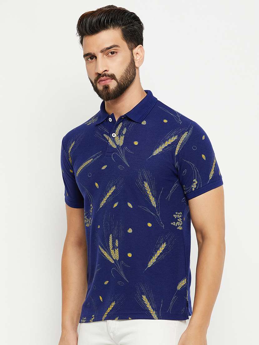 men all over print polo t-shirt