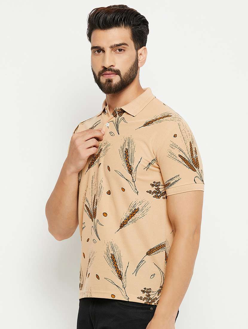 men polo neck printed t-shirt