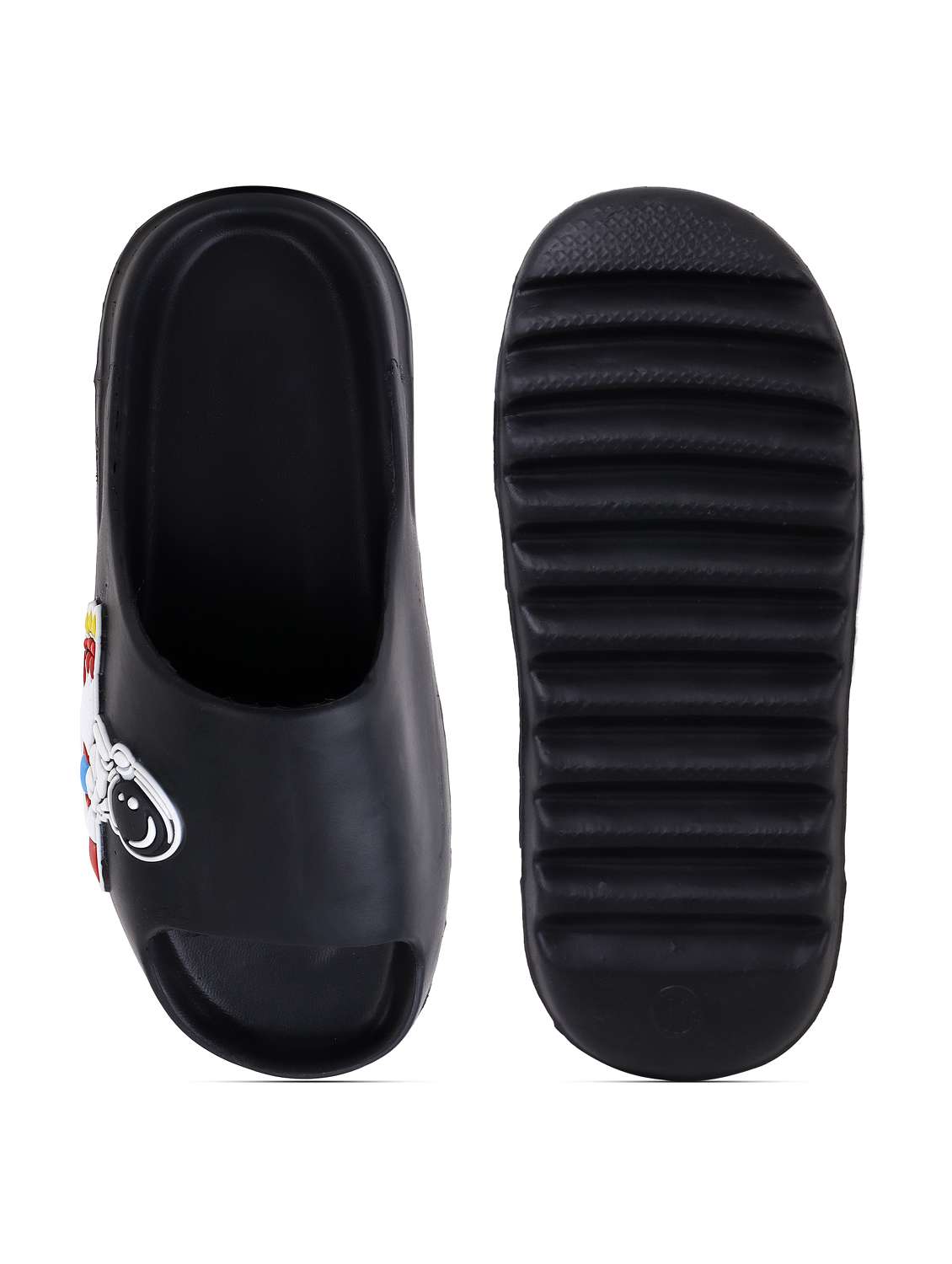 black rubber slip on flip flops - 21343998 -  Standard Image - 5