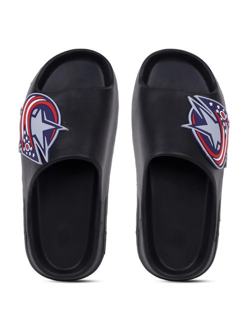black rubber slip on flip flops - 21344000 - Standard Image - 0