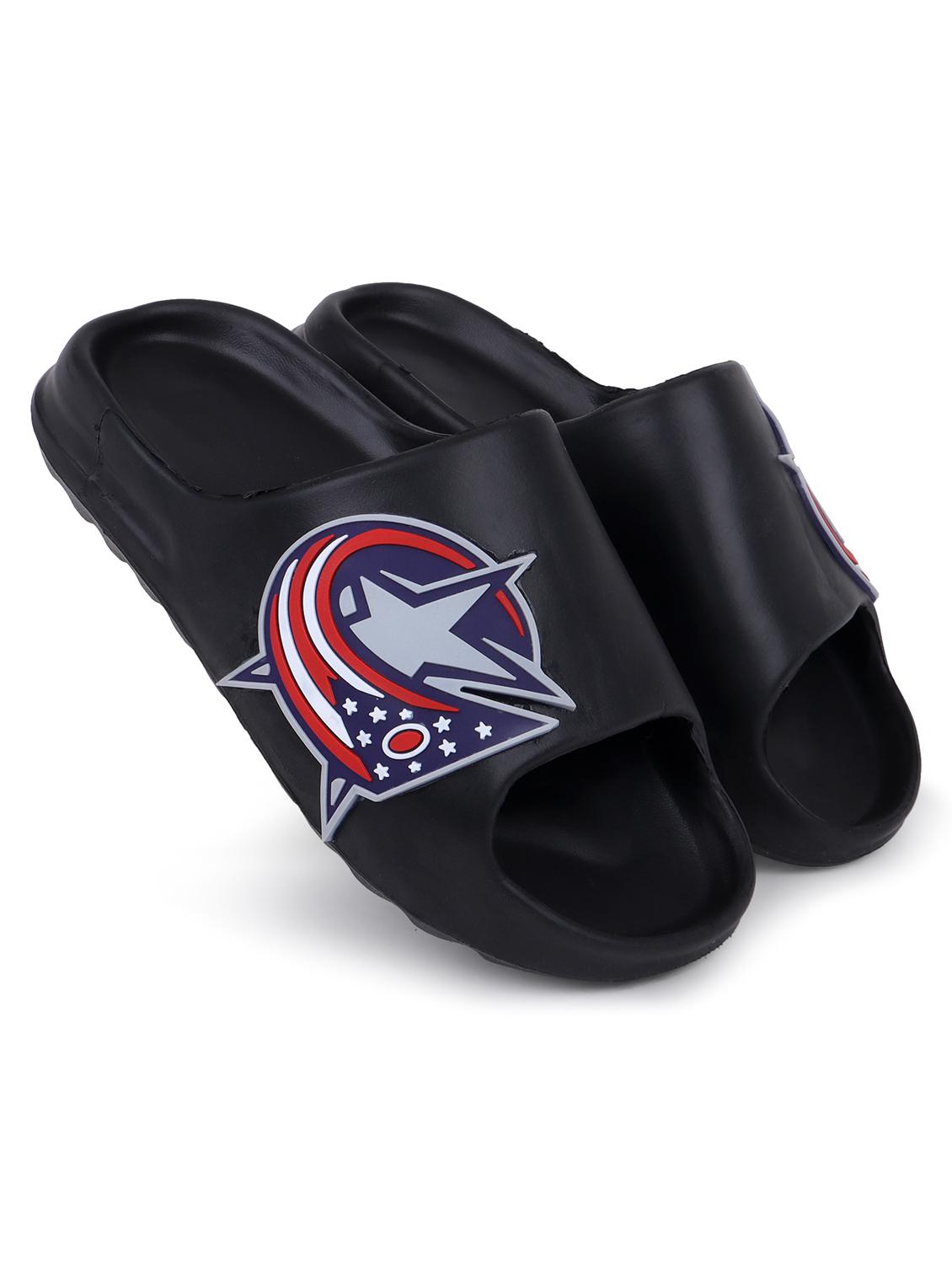 black rubber slip on flip flops - 21344000 - Standard Image - 3
