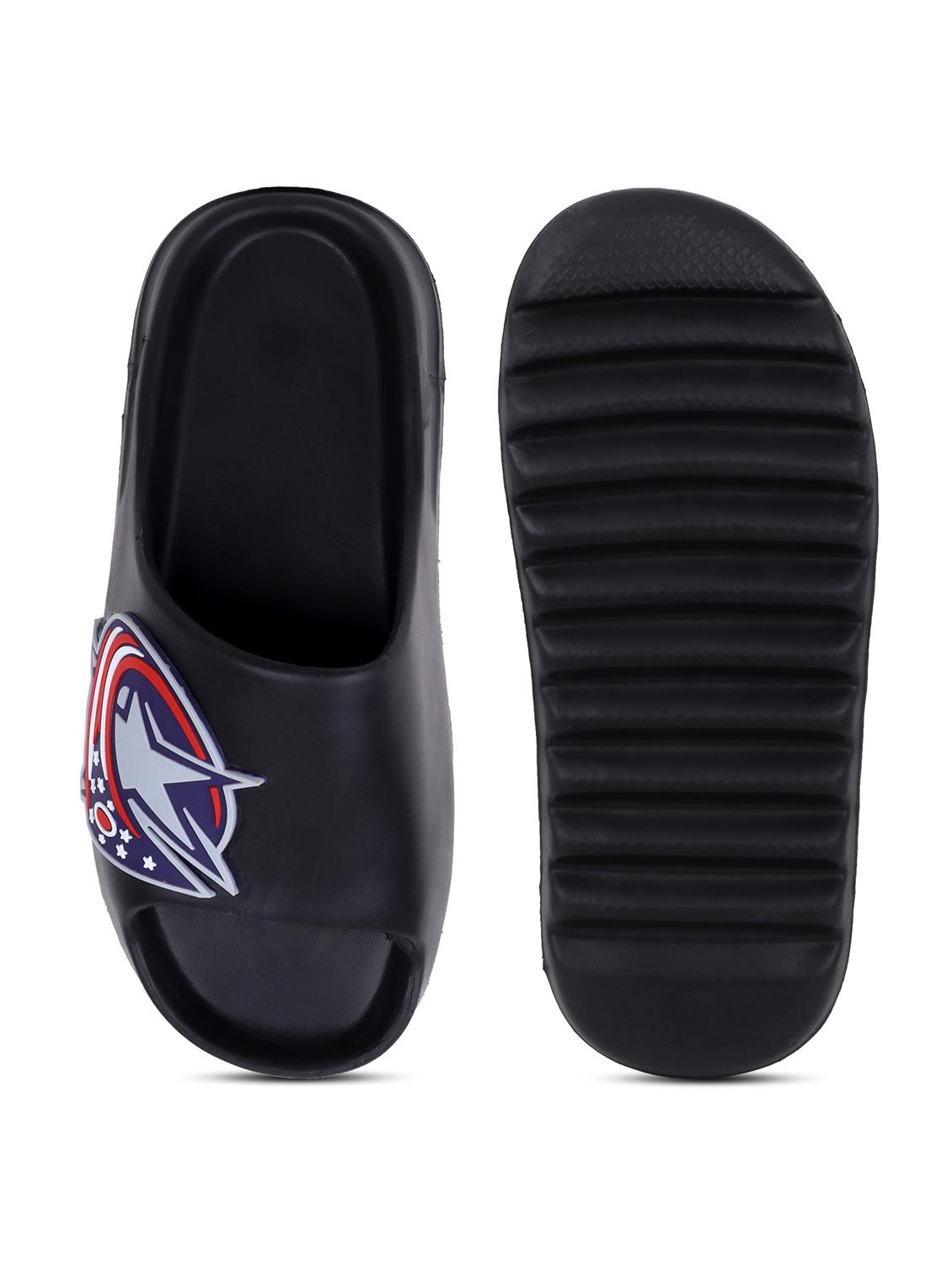 black rubber slip on flip flops - 21344000 - Standard Image - 5