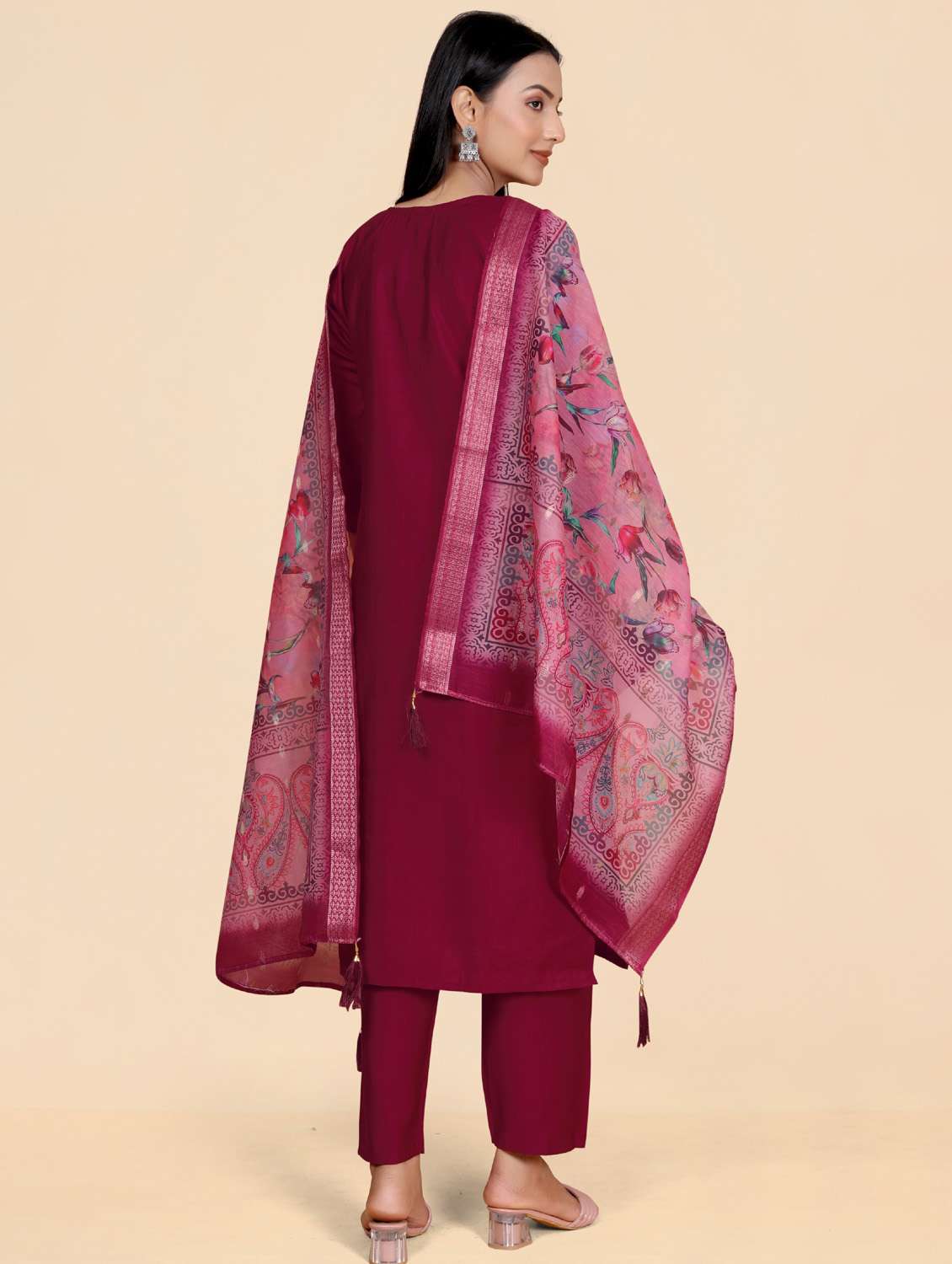 rosewater kurta palazzo set - 21344038 - Standard Image - 3