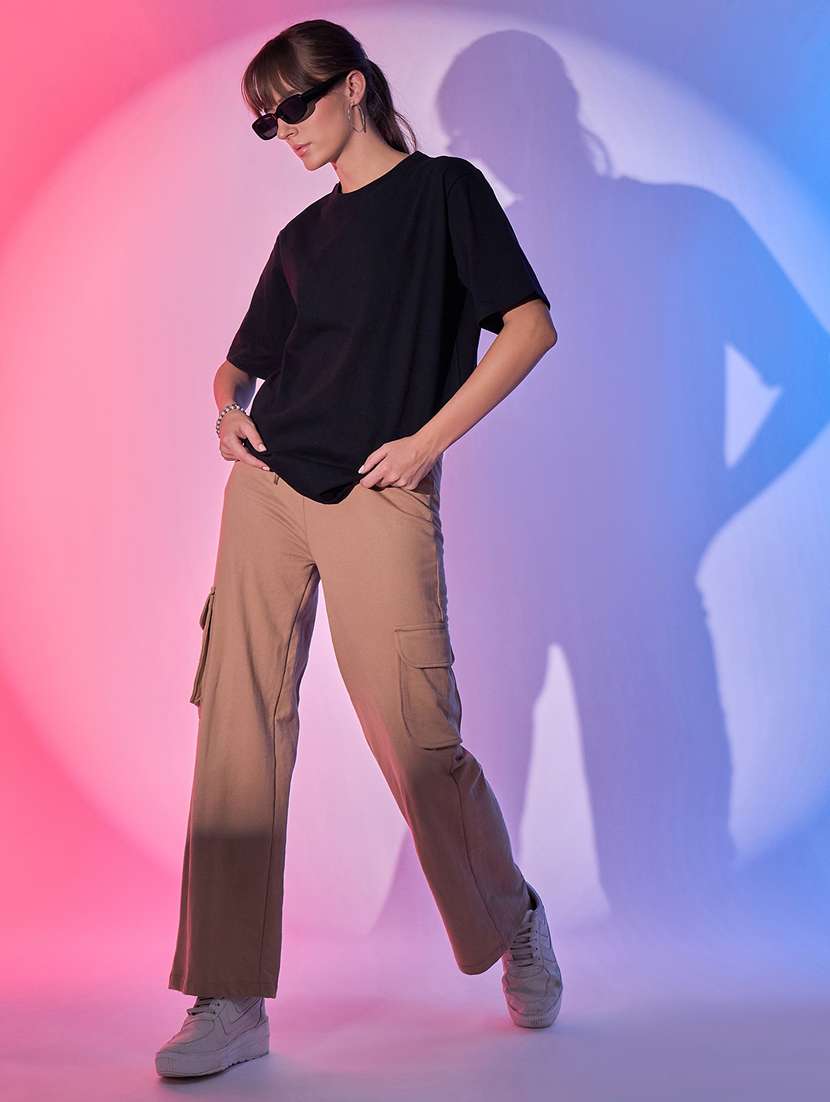 women black cotton oversized t-shirt - 21344190 -  Standard Image - 5