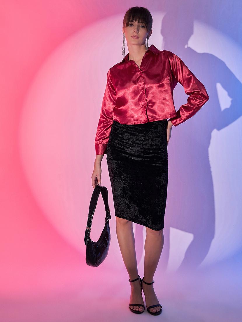 women solid collared long sleeves shirt - 21344208 - Standard Image - 3