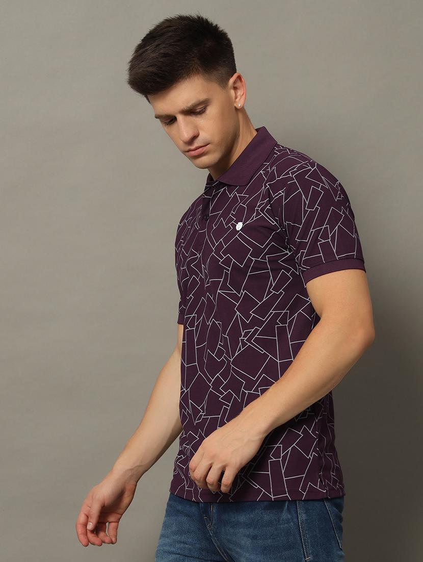 men all over printed polo t-shirt - 21344239 - Zoom Image - 0