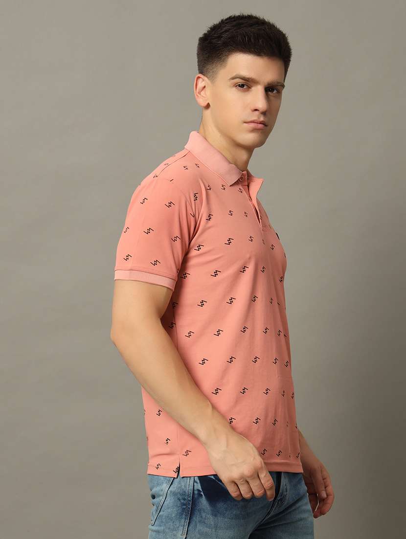 men all over printed polo t-shirt - 21344248 - Zoom Image - 0