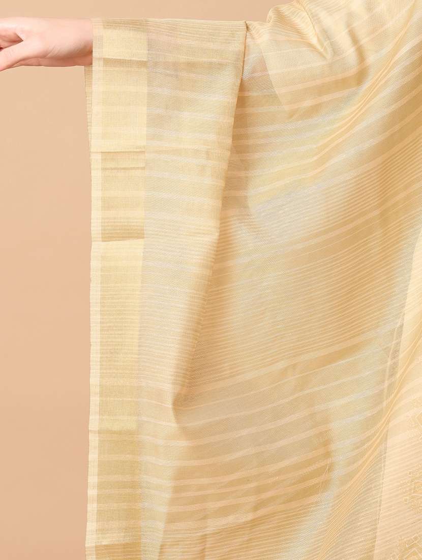 women beige striped dupatta - 21344407 -  Standard Image - 5