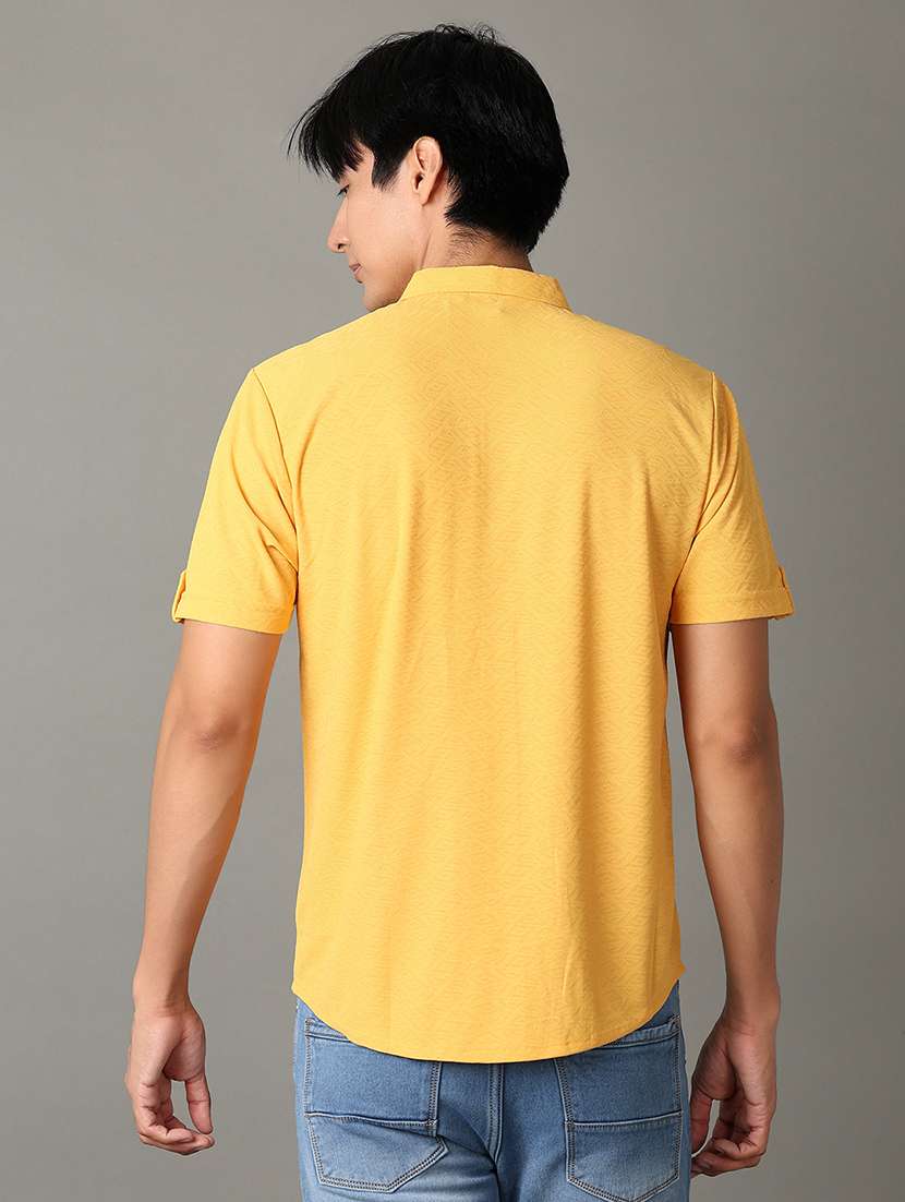 men solid collared short sleeves casual shirt - 21344496 -  Standard Image - 3