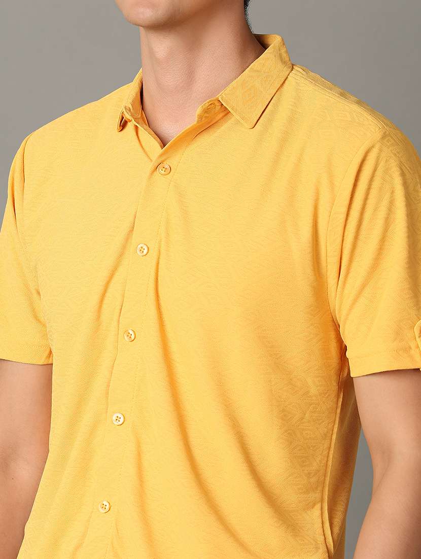 men solid collared short sleeves casual shirt - 21344496 -  Standard Image - 5