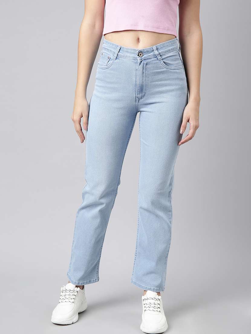 women solid mid rise slim fit jean
