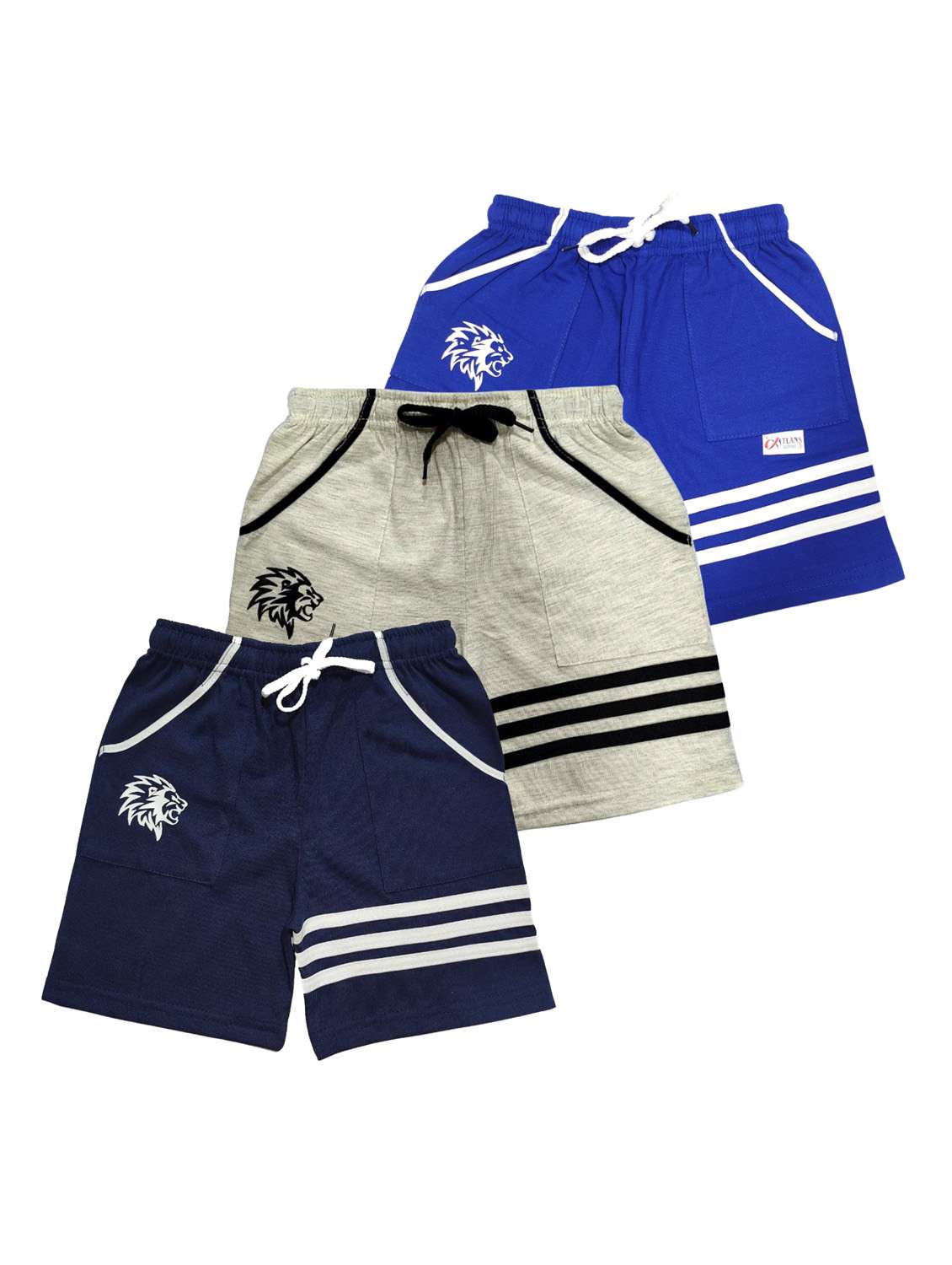 kids pack of 3 striped shorts 