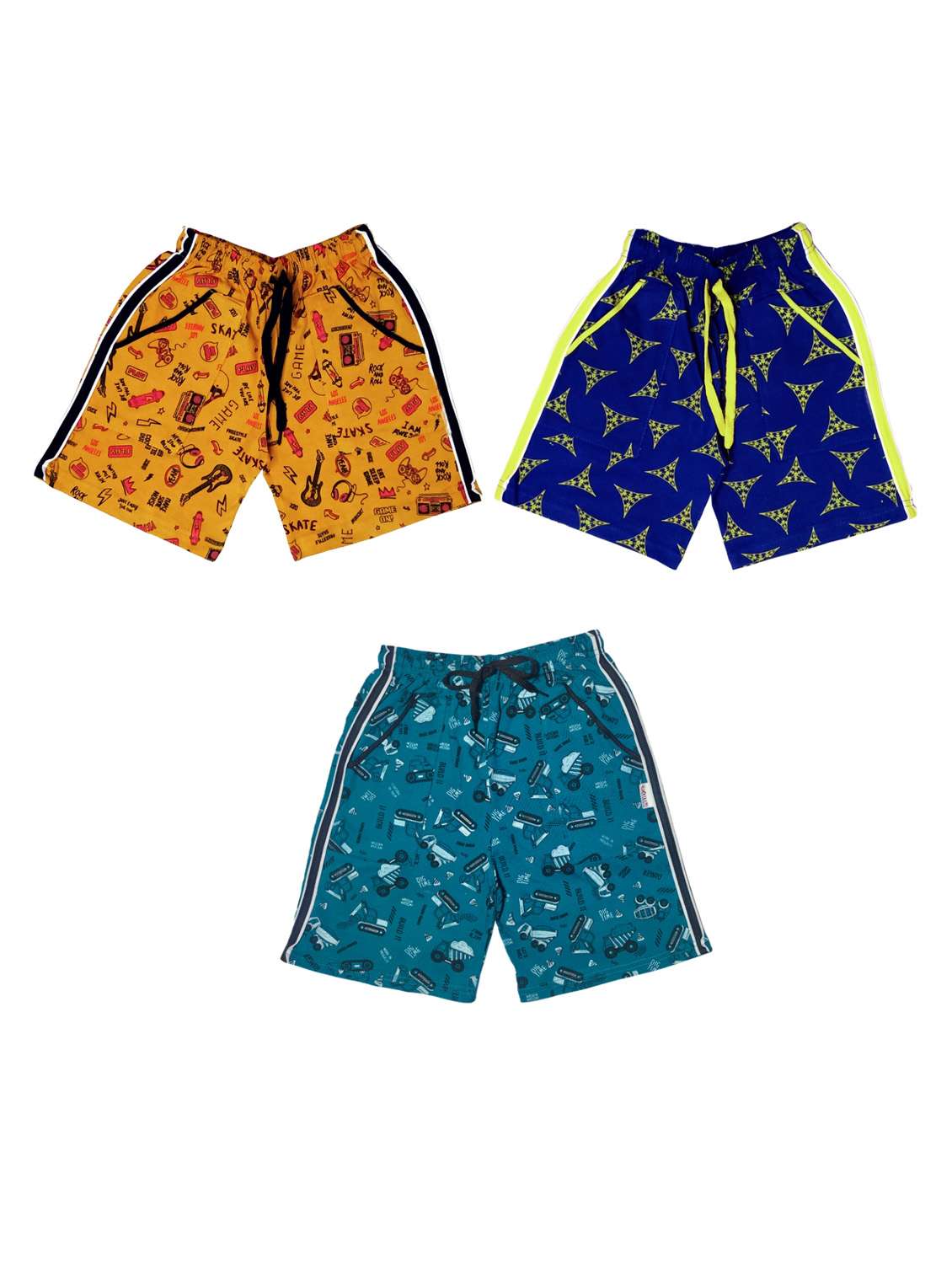 kids pack of 3 printed shorts 