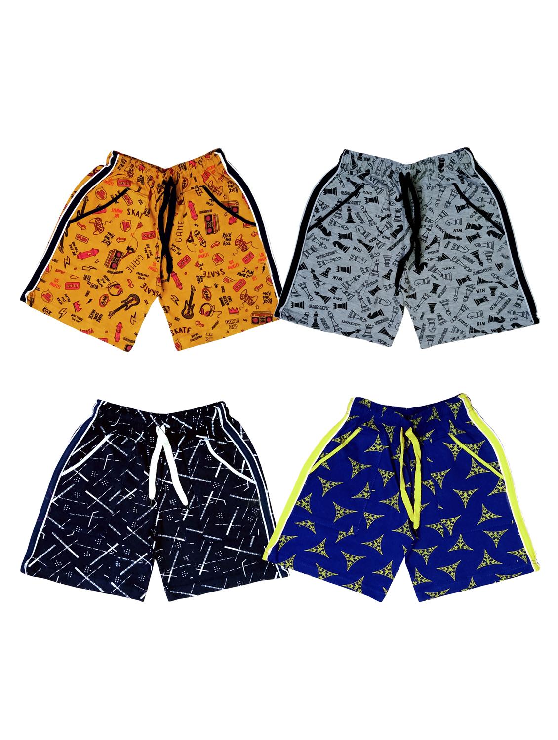 kids pack of 4 printed shorts 