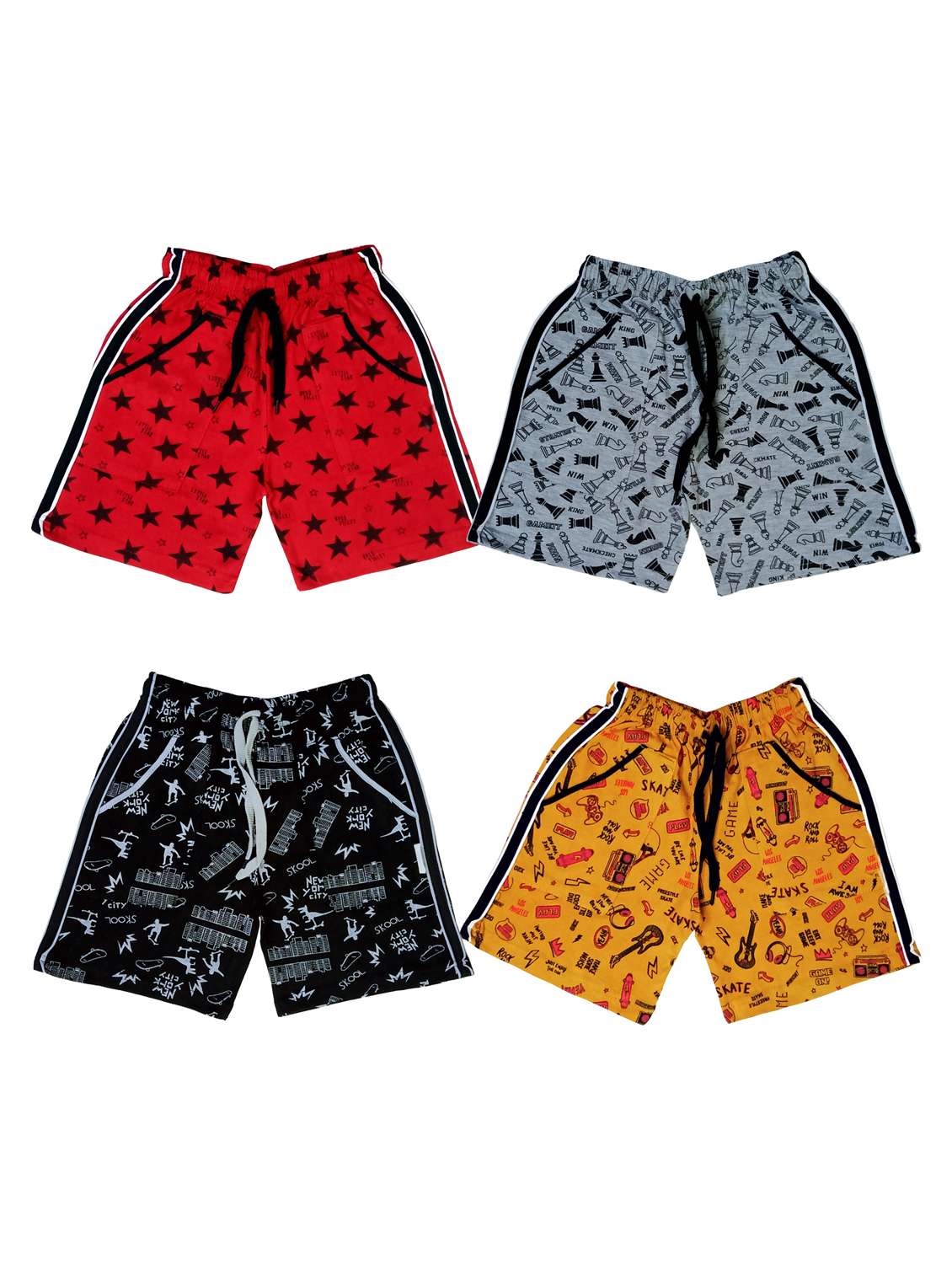 boys pack of 4 cotton shorts - 21345130 -  Zoom Image - 0