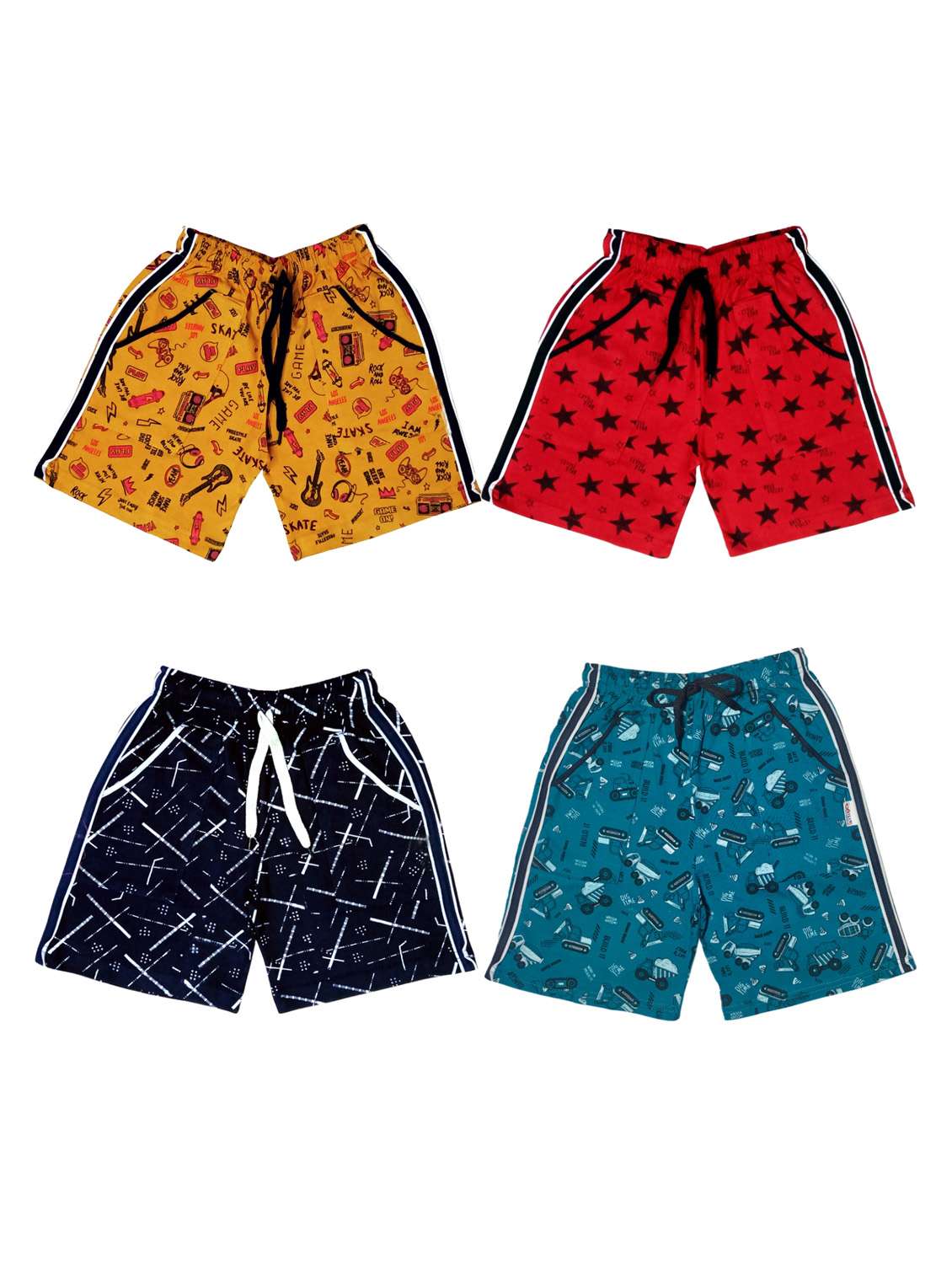 boys pack of 4 cotton shorts