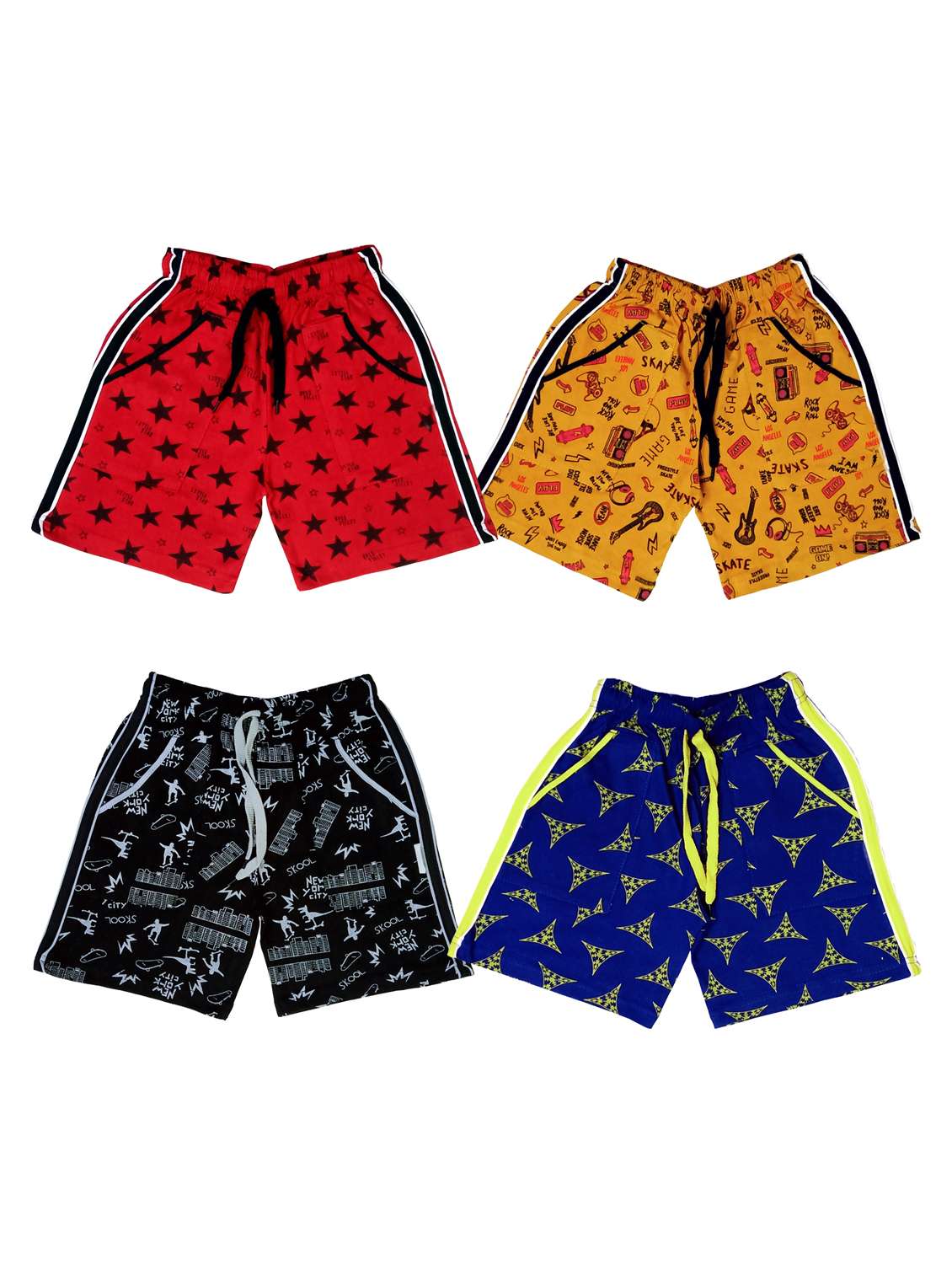 boys pack of 4 cotton shorts