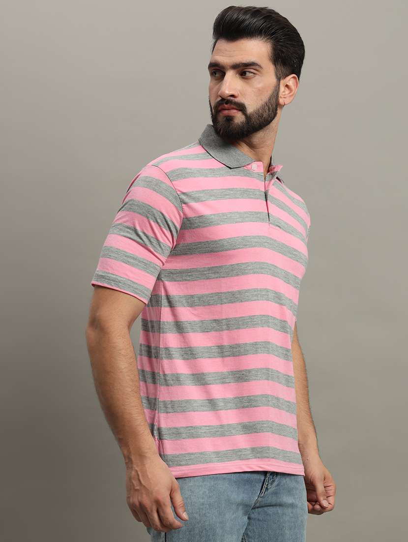men striped polo t-shirt