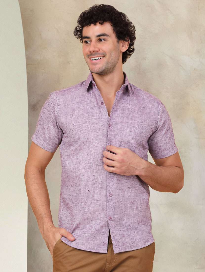 purple solid casual shirt