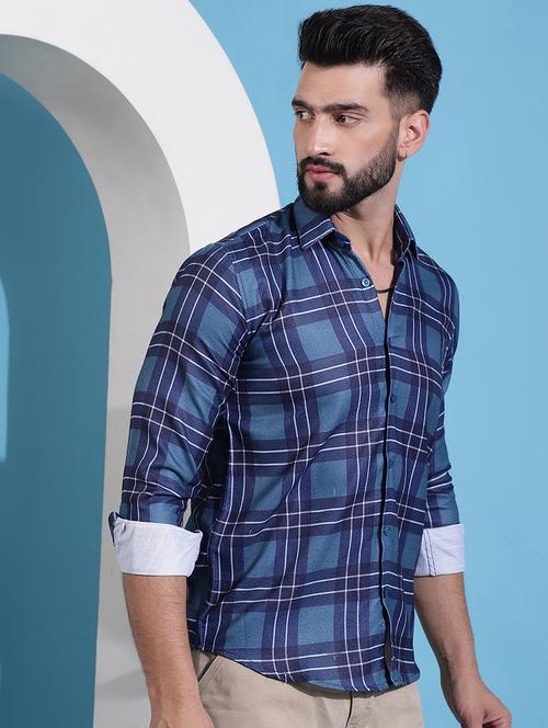 men checkered casual shirt - 21345437 - Standard Image - 0