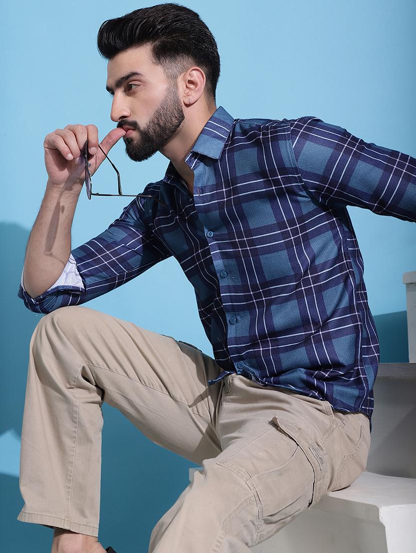 men checkered casual shirt - 21345437 - Standard Image - 3