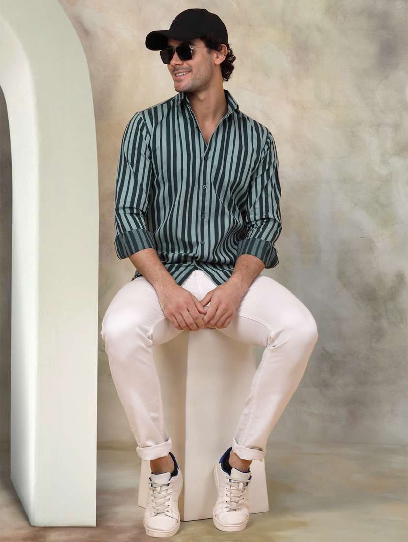 men striped cotton casual shirt - 21345450 -  Standard Image - 3