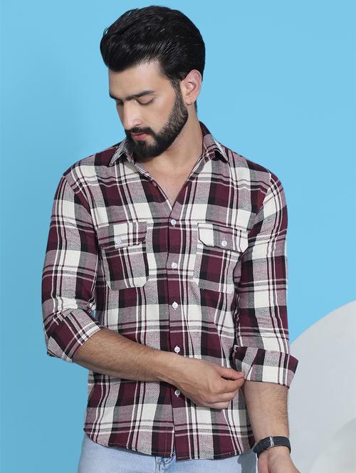 men checkered cotton casual shirt - 21345461 - Standard Image - 0