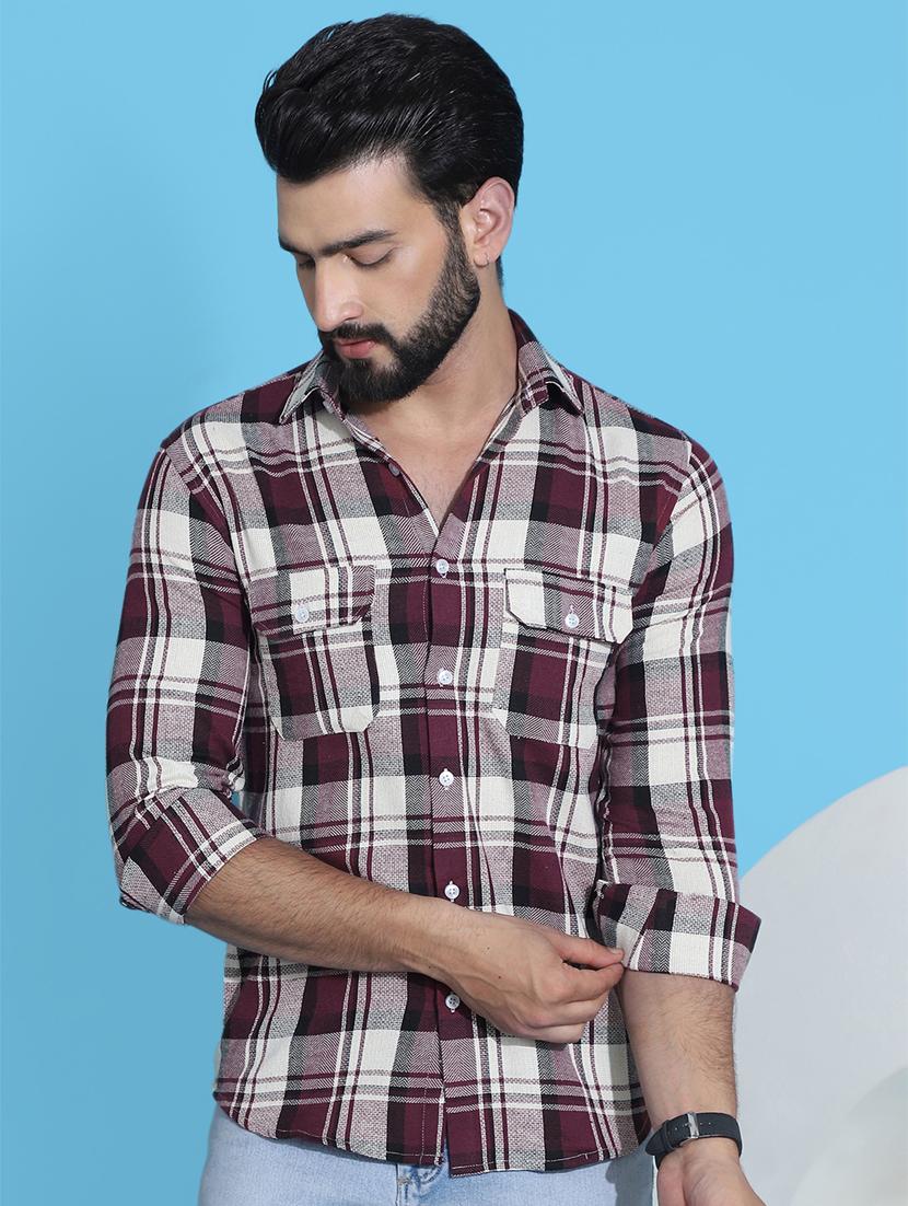 men checkered cotton casual shirt - 21345461 - Zoom Image - 0
